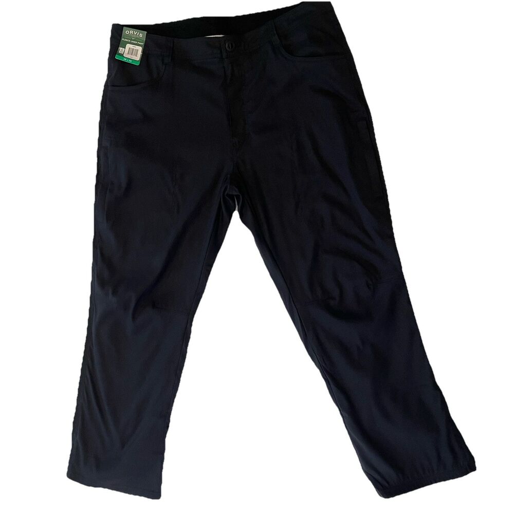 Orvis Fleece Lined Mens Black Pants 32x34